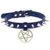 Spike Choker Necklace for Women Goth Pentagram Necklace Emo Neck Strap Cosplay Chocker Gothic Accessories