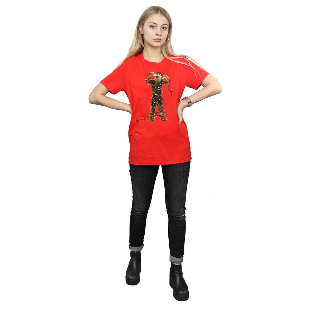 Star Wars Womens/Ladies Chewbacca Christmas Lights Cotton Boyfriend T-Shirt