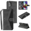 Applicable to Samsung S25 calf pattern splicing leather case A56 retro matte card wallet bracket protective case A27