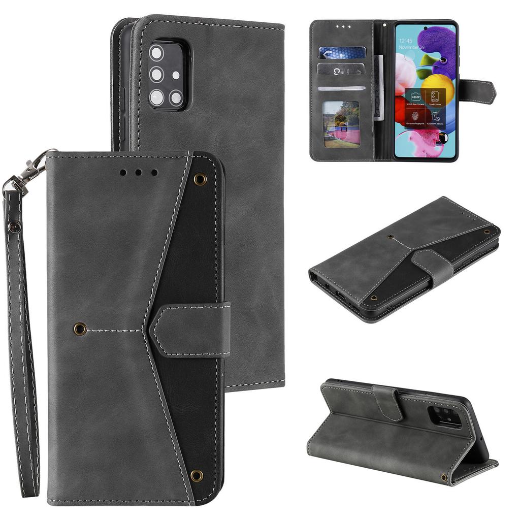 Applicable to Samsung S25 calf pattern splicing leather case A56 retro matte card wallet bracket protective case A27