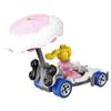 Hot Wheels Diecast Mario Kart Prinzessin Peach B Dasher Kart mit Pfirsich-Sonnenschirm und Gleiter