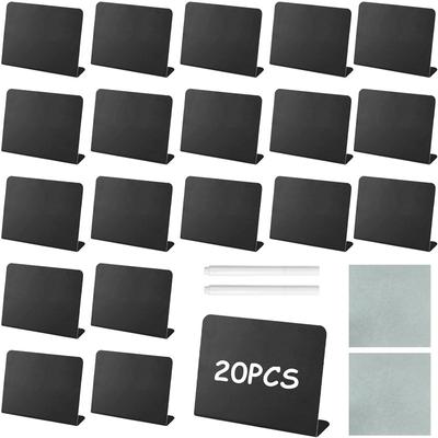 20 PCS Mini Display Chalk Board Signs Small Blackboard Mini Chalkboard Sign with Chalk and Wiping Cloth