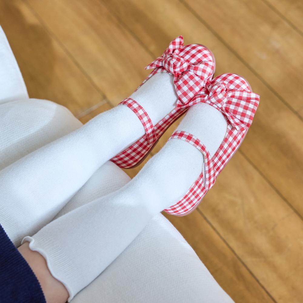 [Babyzzam] Girls' Check Flat Red [Y978-10007]