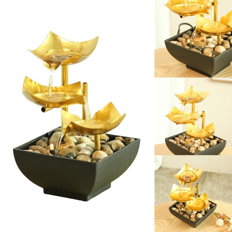 Desktop Fountain With Natural Stones And Soothings Waterfall Sound USB Operated Home Decoration Gift