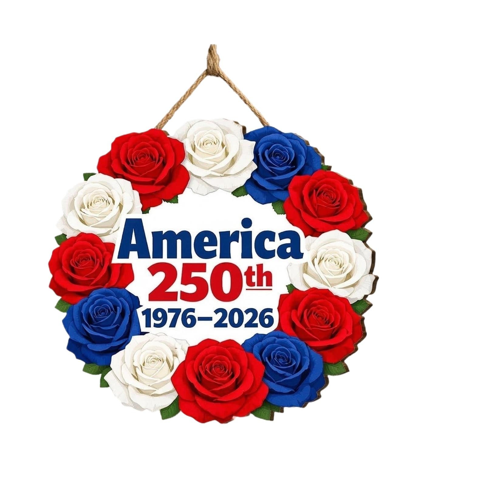 

Wooden Independence Day Plaque For 250th Anniversary Celebrations And Festive Decorations One Size