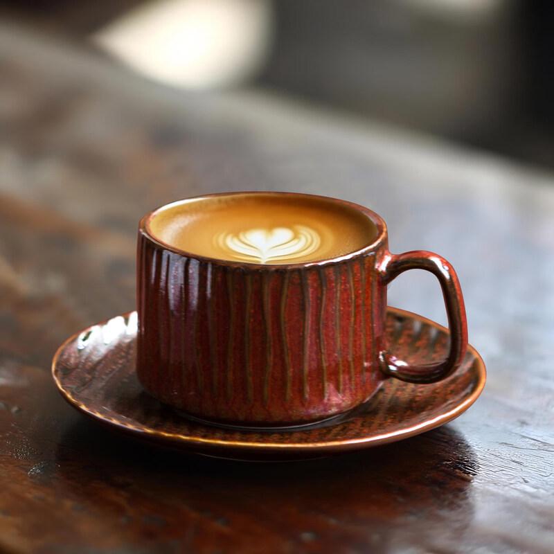 Qunrong Ceramic Espresso Cup & Saucer Set 90ml