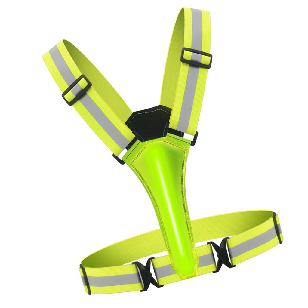 Led Reflective Running Vest Light with Strap High Visibility Up to 300m Elastic Fabric for Adults Kids