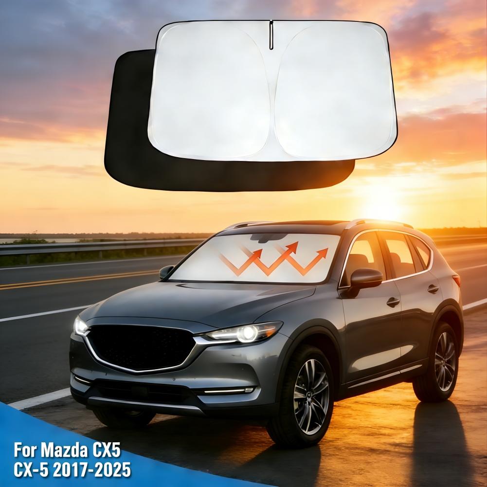 

Для Mazda CX5 CX-5 2017-2025 Козырек на лобовое стекло Защита от солнца на окна Козырек от солнца Защитник Блокирует УФ-лучи серебряный
