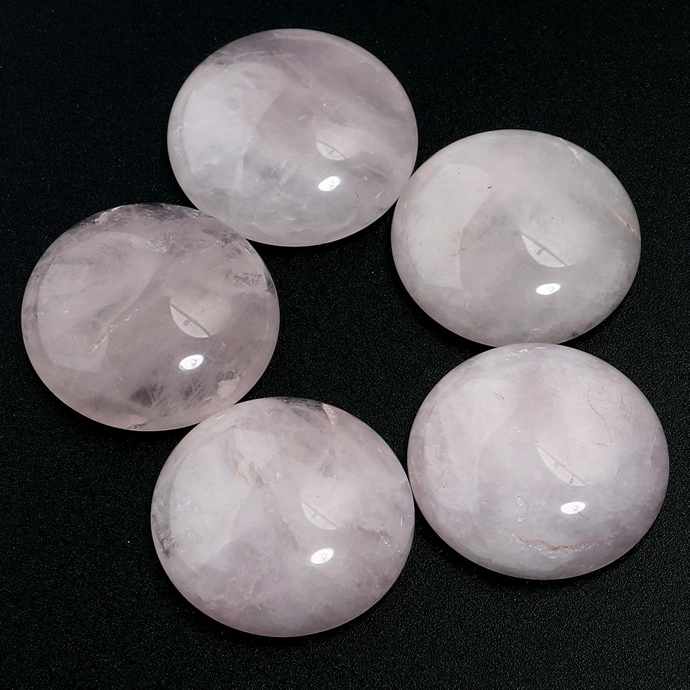 5/10pcs Natural Stone Cabochon Beads Powder Crystal Round Flatback Cabochon Cameo For Jewelry Making DIY Rings Necklace Supplies