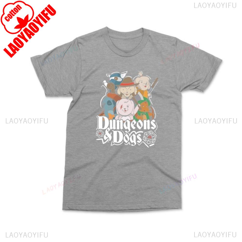 Dungeons and Cats  Dungeons and Dogs T-shirt DnD Gaming Geek Gift D20 Puppy Lovers TShirt Pet Dog Owner Gamer RPG