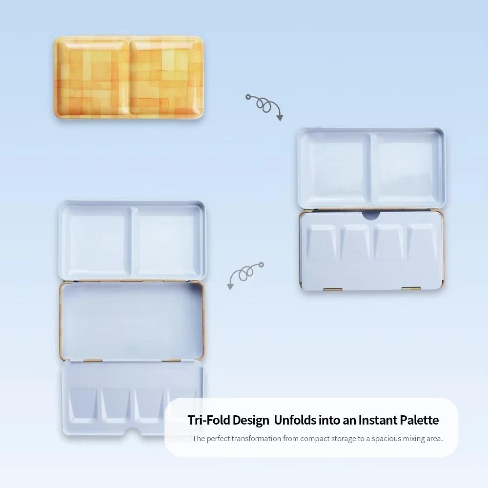 Leere Falt-Eisenkiste Faltbare Aquarellfarbkasten Tragbare Kunstbedarfsbox Aquarellfarbe