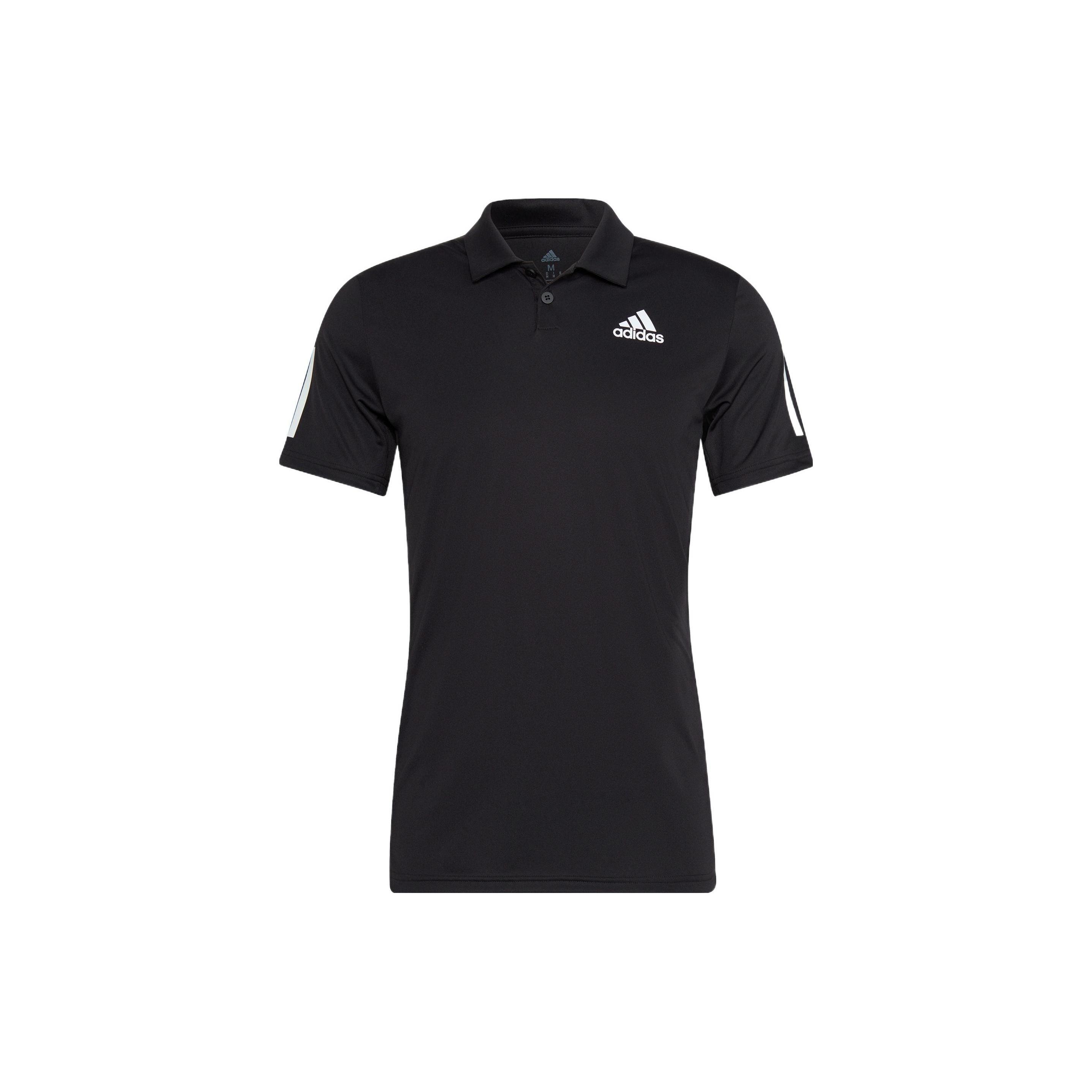 adidas Solid Color Logo Tennis Sports Short Sleeve Polo Shirt Black Men s HB6224 M