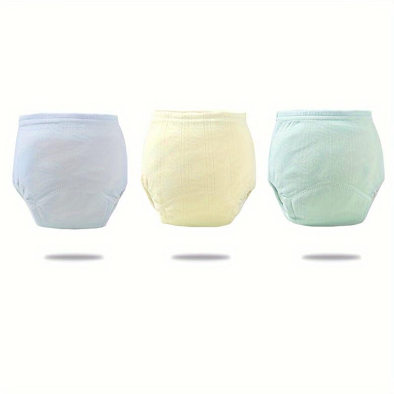 

3 Pack Cotton Training Pants 0-3 Years Breathable Cloth Diapers Washable Leakproof Diaper Covers for Baby Boys and Girls M