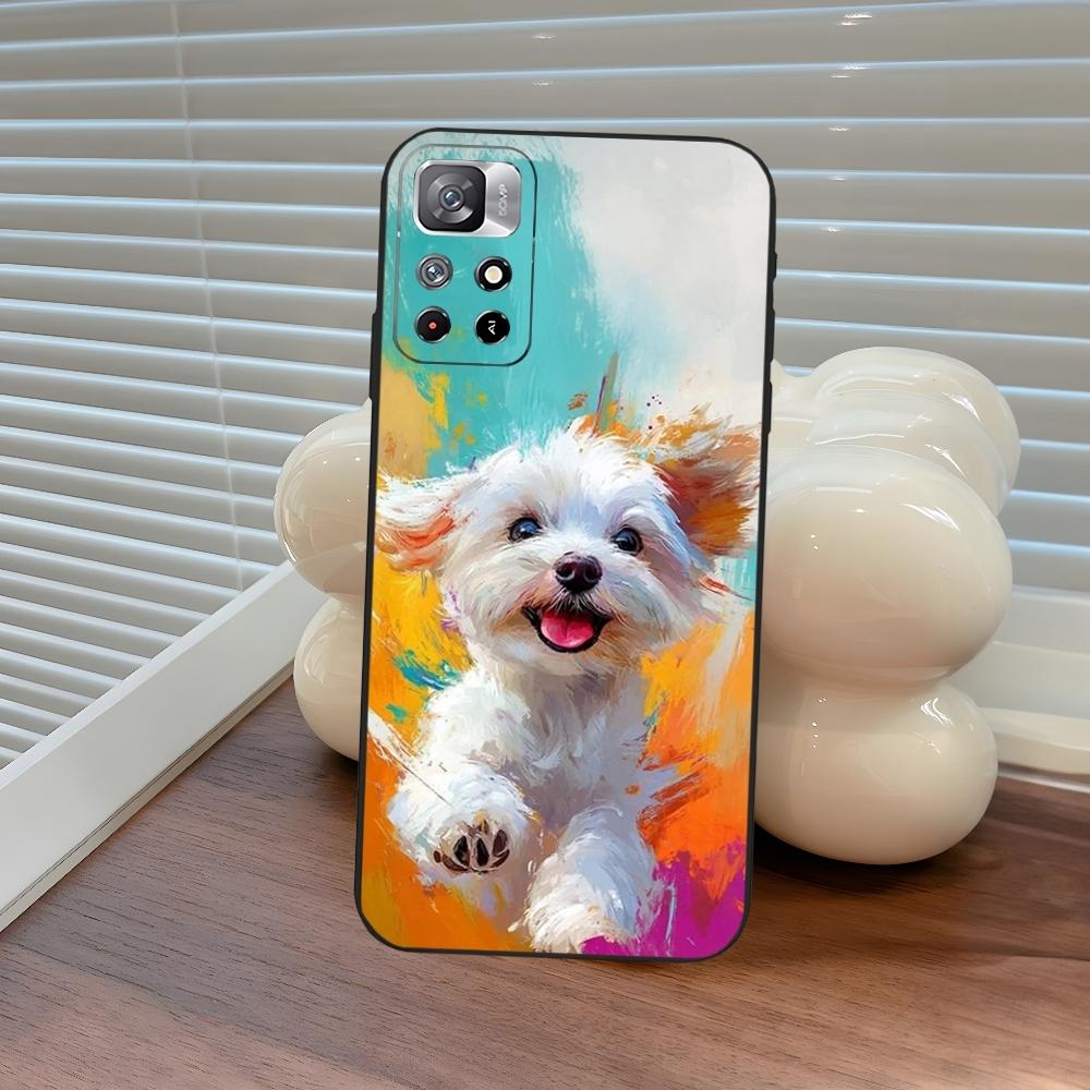 Cartoon Maltese Dog Phone Case for Xiaomi Poco M4 F7 M7 M6 M5 F6 F5 X7 X6 X5 C71 C75 C61 C65 Pro Plus Ultra Cover