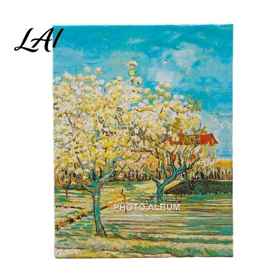Thick Cardboard Photo Album Oil Painting Style Album Cartoon Slip-In Pocket Kids Memory Book Paper Easy Insert Cover Storage Transparent Sleeves