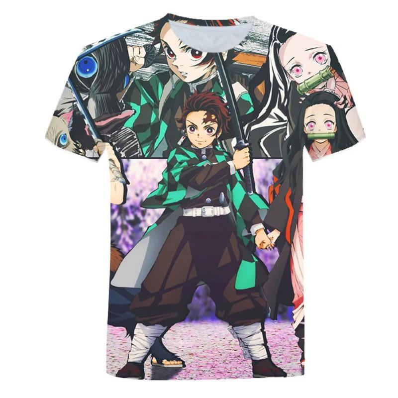 Boy Girl Unisex 3D Printed Demon Slayer T-Shirts Casual Harajuku Style Tshirt Streetwear Tops Summer Hot Japanese Anime Tee