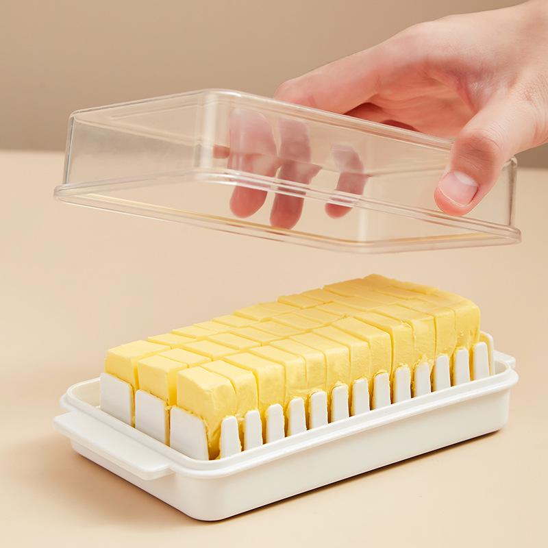 Butter Storage & Cutter Box with Lid and Divider for Fresh-Keeping Bread