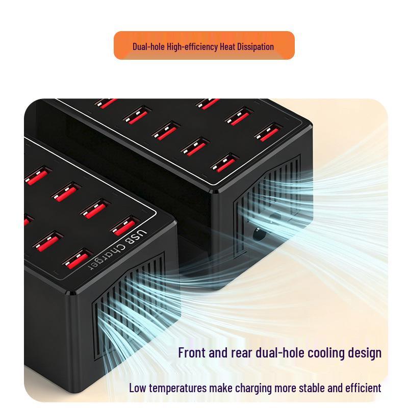 14-Port Universal USB Charger Power Strip for Devices