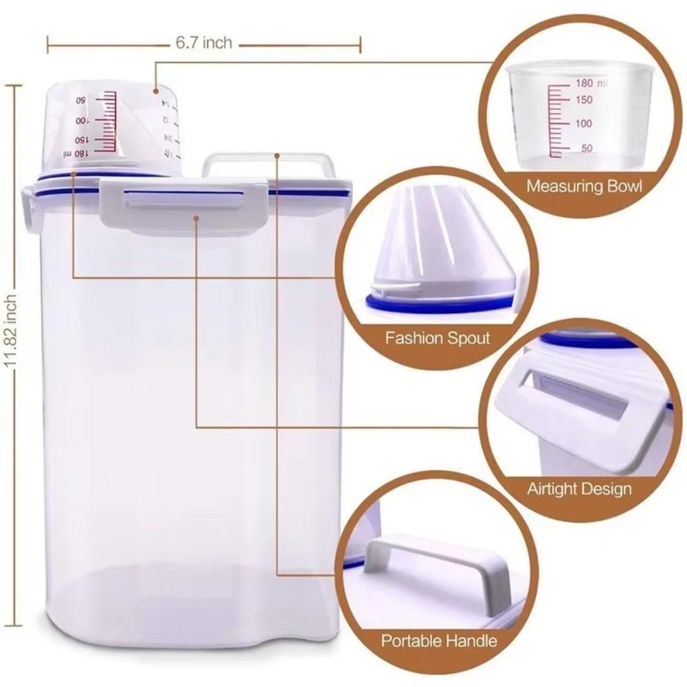 Large Capacity Dog Food Storage Bucket Box Plastic Storage Tank Premium Sealed Jar Kitchen