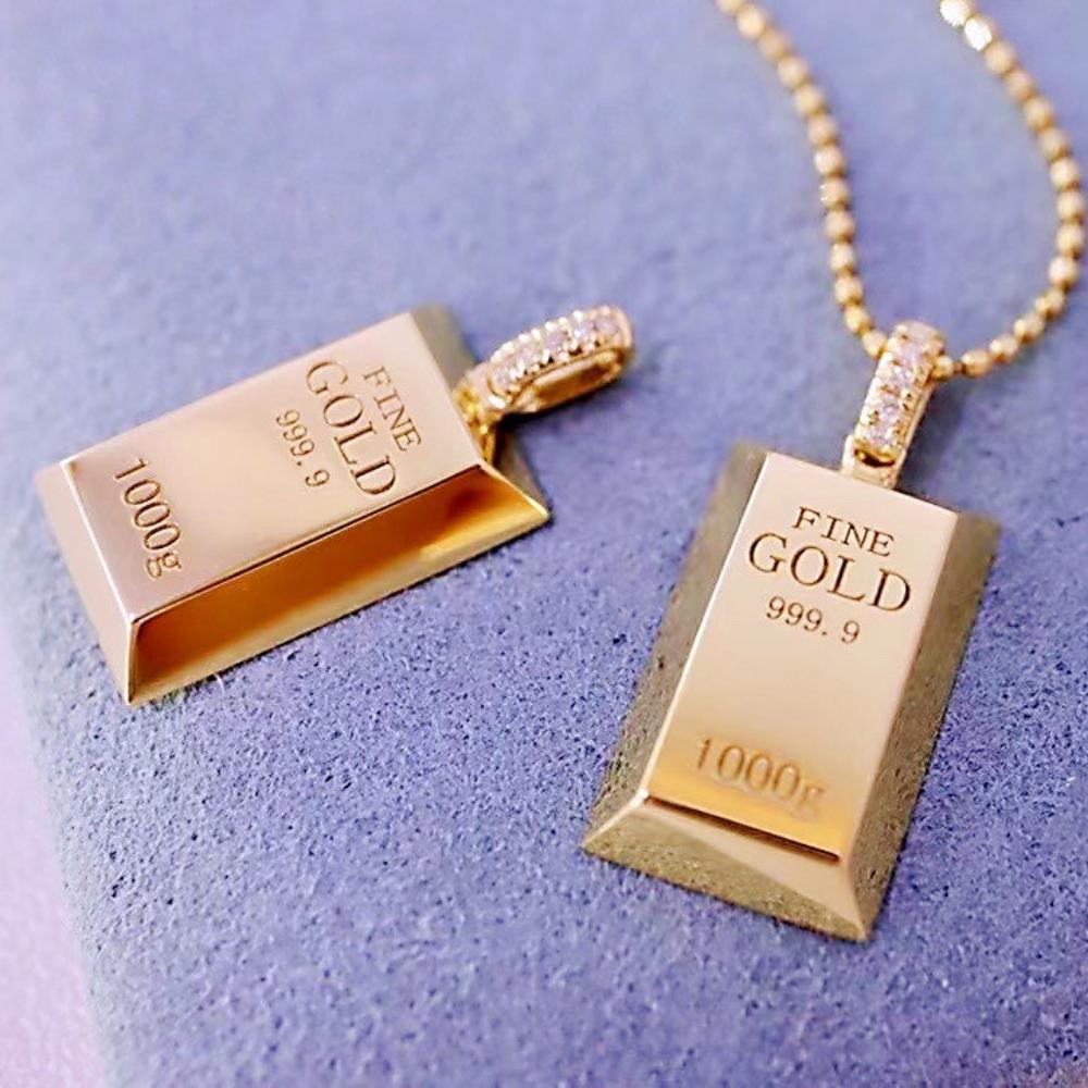 18k Goud Verguld Kleine Goudstaaf Hanger Ketting Elegante en Duurzame Mode Sieraden voor Vrouwen
