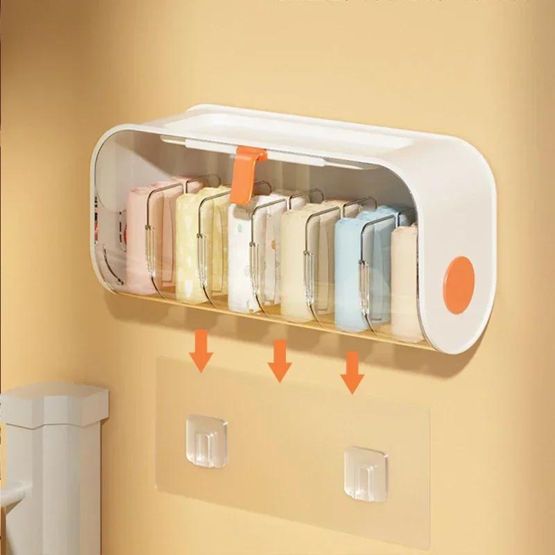 Household Convenience Wall Mounted Classified Storage Box No Punching Detachable Use Underwear Sock Storages Compartment