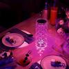 LED crystal touch night lamp for desk, diamond, rose colored, remote control