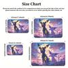 Anime Style Moon & Psychic Fox Area Rug Non Slip Soft Floor Mat For Gaming Room Living Room Bedroom Decor Washable Carpet