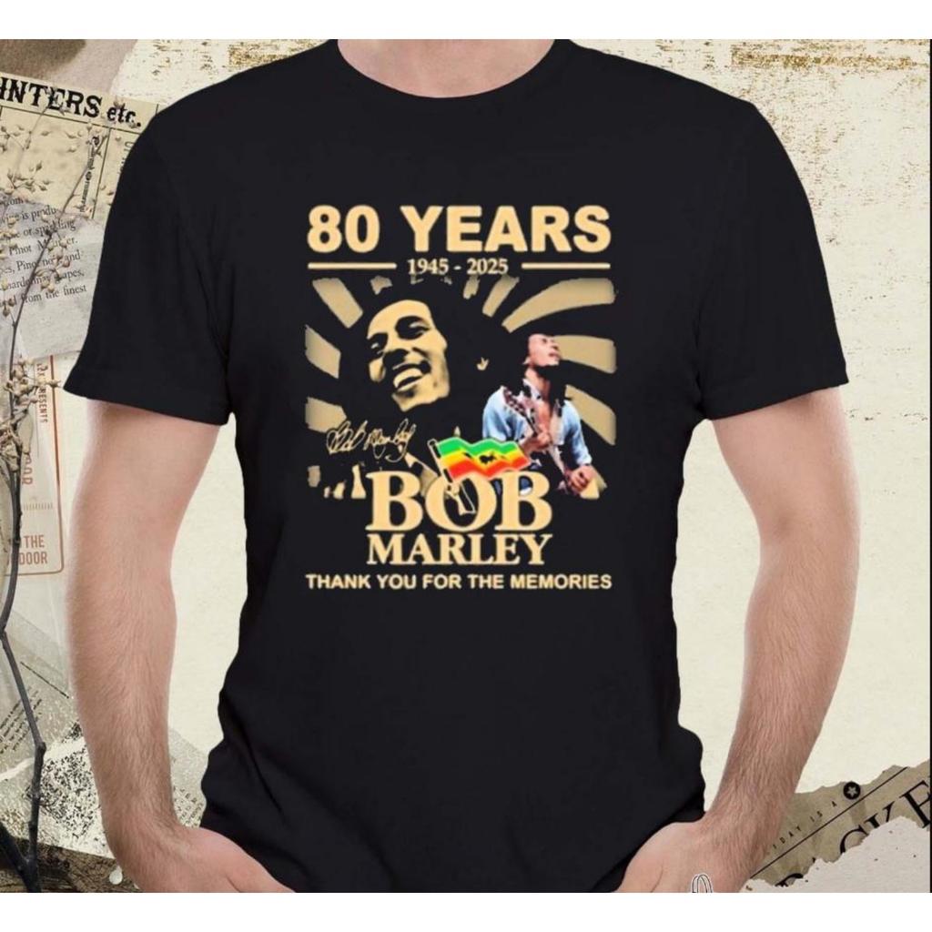 Bob Marley 80 Years 1945 – 2025 Thank You For The Memories Tshirt Size S5XL Unisex T-Shirt