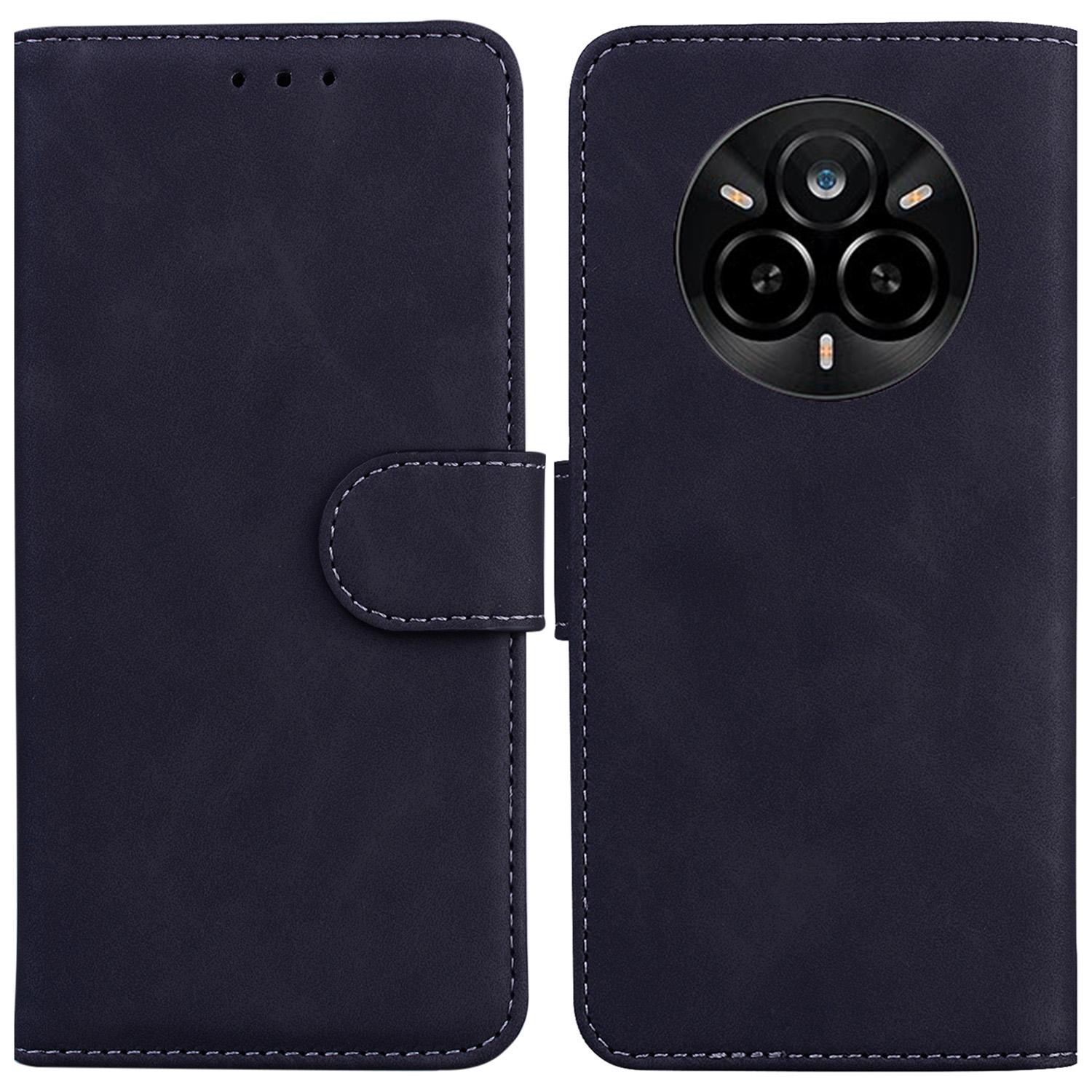 

For Realme 14 Pro 5G Case Solid Color Leather Wallet Phone Cover Black