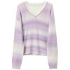 Sancai 2025 Autumn Gradient Striped V-Neck Sweater