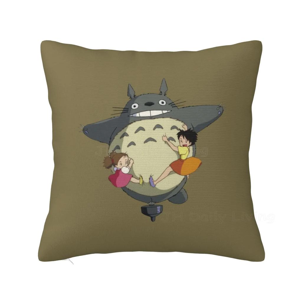 Personalized Cute Cartoon Anime Throw Pillow Case Cushion Cover Square Cotton Pillowcase for Home Bed Sofa Car Office 18x18 Inch