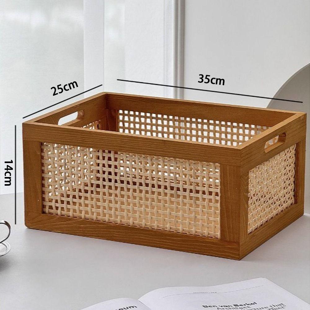 Solid Wood Storage Box Retro Organizer Boxes High Quality Storage Basket  Household