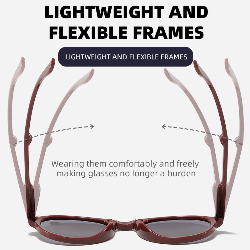 New Portable Foldable Reading Sunglasses High-Definition Anti-Blue Light Presbyopia Eyewear Outdoor UV-Protective Sunglasses