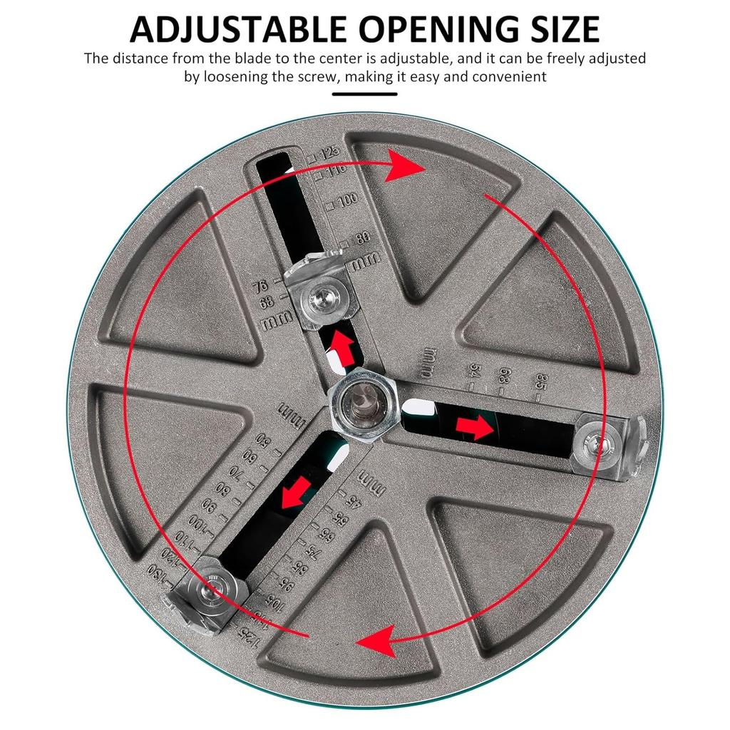 Adjustable Hole Saw,Adjustable Punch Saw Tool for Drilling,Adjustable Round Hole Saw Diameter 45-130MM,Hole Opener Tools,Adjustable Hole Cutter