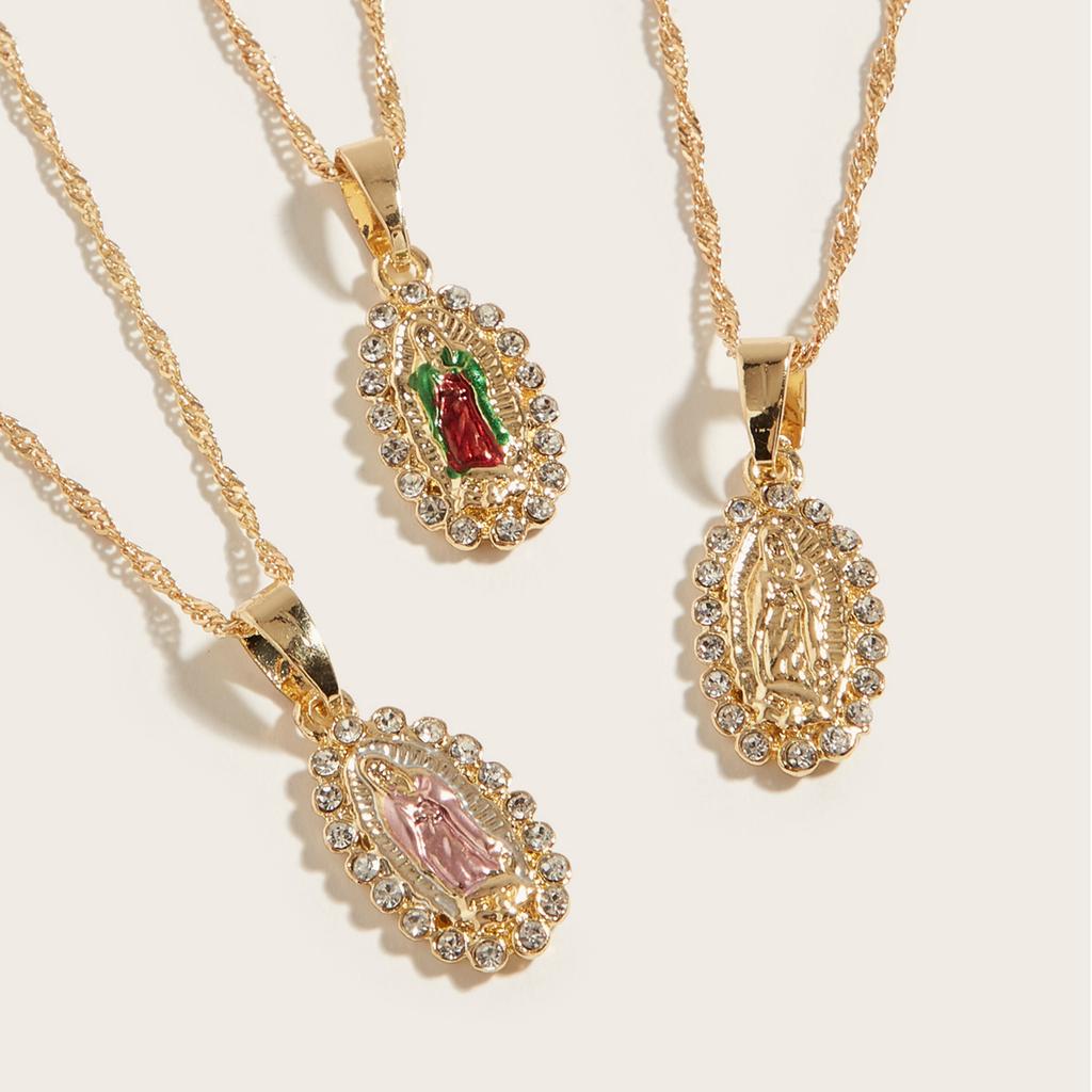 Women's 14K Virgin Mary Mama Pendant Necklace