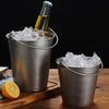 Vintage Stainless Steel Ice Bucket with Handle Creative Bar Party Restaurant French Fries Snack Fried Chicken Bucket Kitchenware