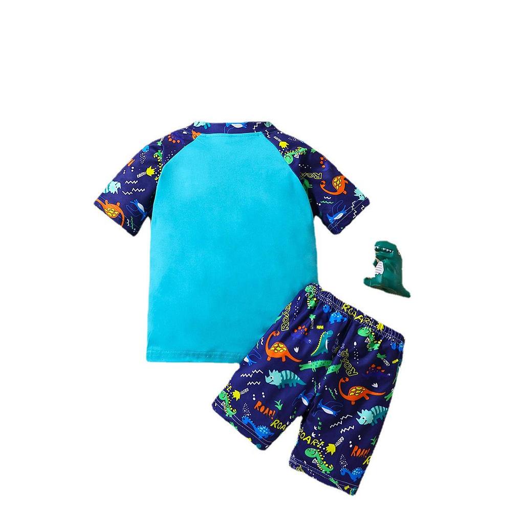 European & American Toddler Boys Dinosaur Summer Swimsuit Set