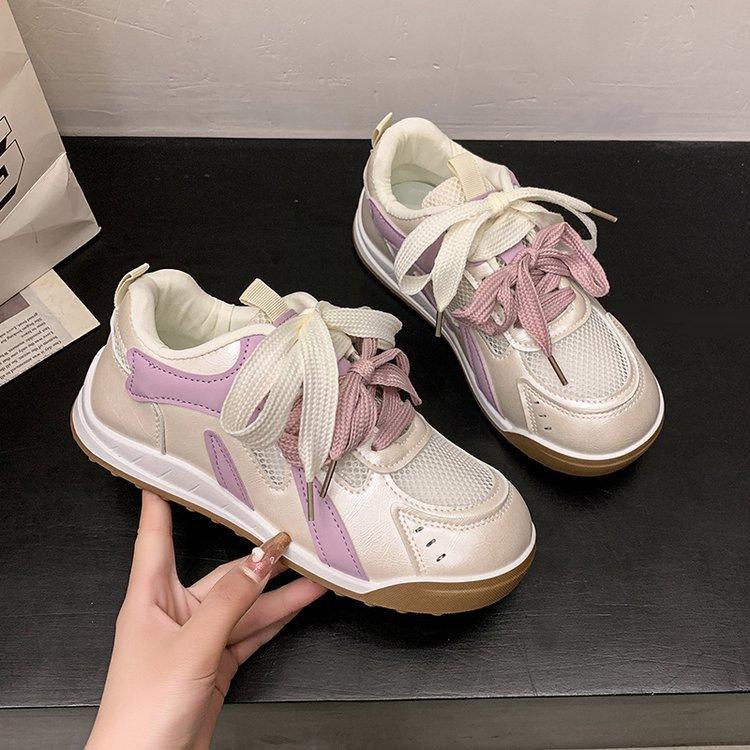 Dopamine explosion thick baseplate shoes women's summer versatile 2025 new mesh breathable casual sports bread shoes