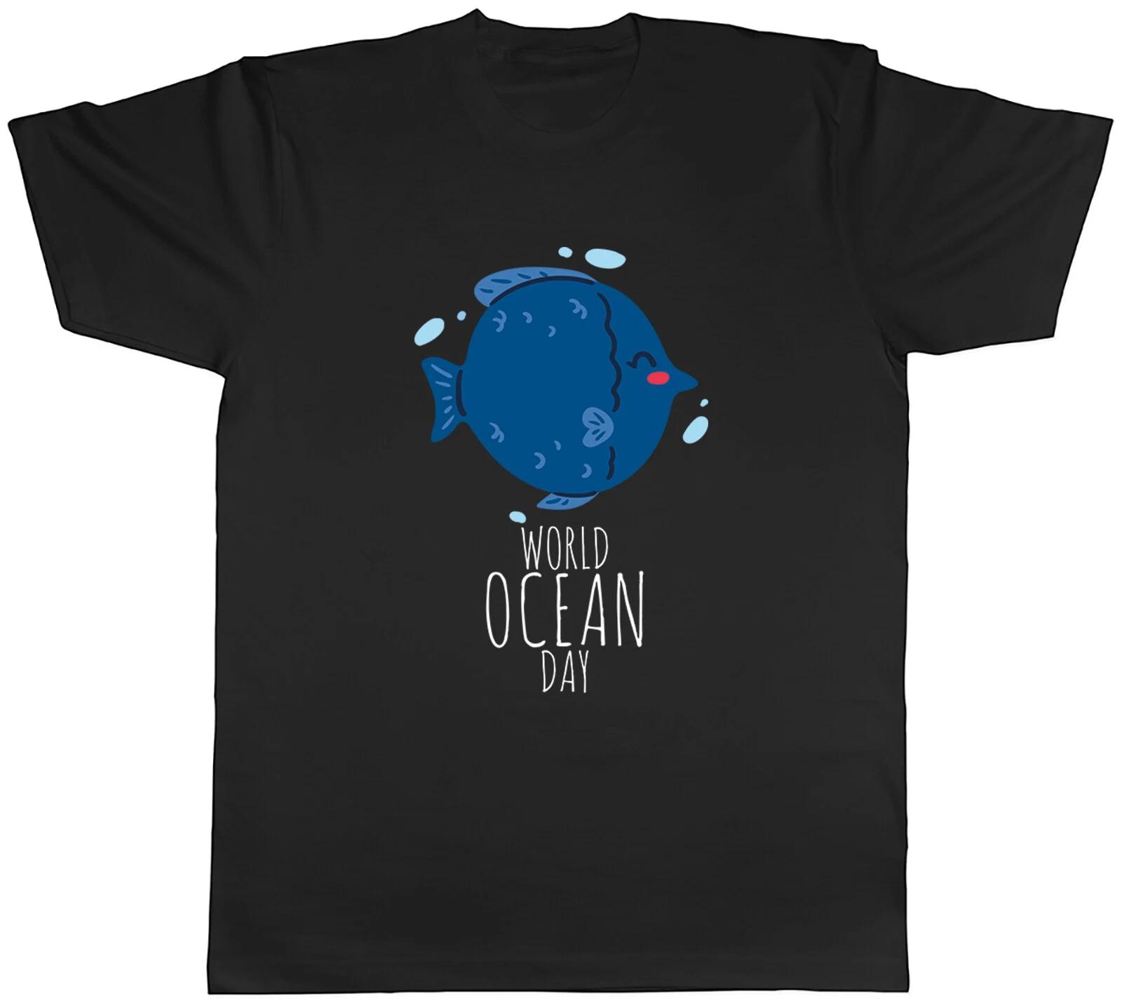 World Ocean Day Mens T-Shirt Fish Save Our Ocean Tee Gift XS