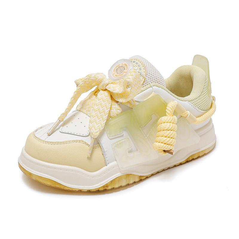 

Casual Shoes Children s Sports Shoes Spring and Autumn New Leather Waterproof Student Board Shoes 37 жовтий