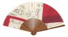 Yamamoto Jin Shoten Folding Fan Choju Jinbutsu Giga A Red Japanese Pattern [Kyosai] [4729-A]