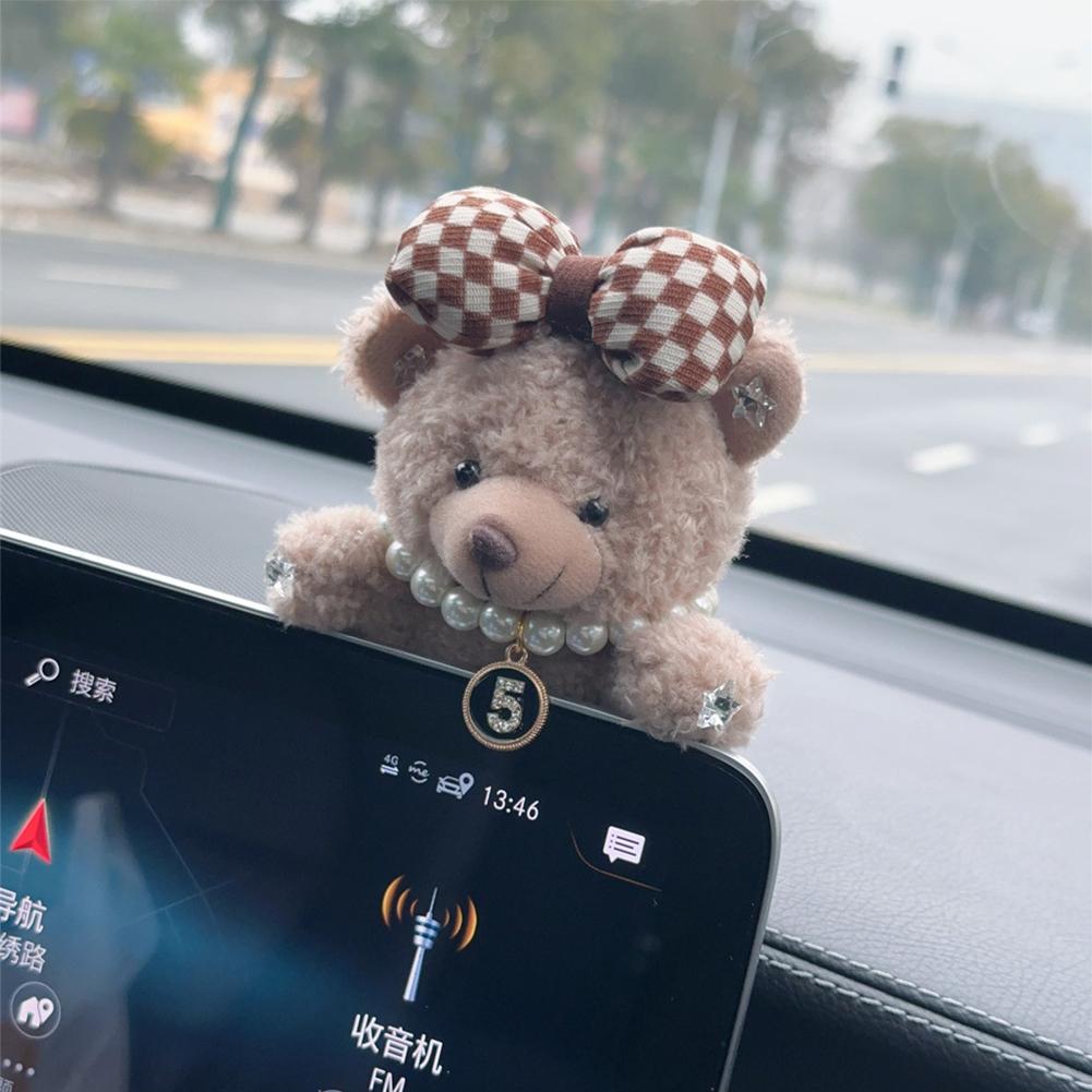 

Украшения для приборной панели салона автомобиля, плюшевый медведь для украшения центральной консоли автомобиля, автомобильные аксессуары для женщин и девочек, украшения для домашнего офиса, подарки Style4