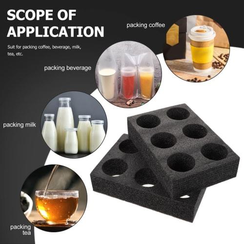 Housoutil 2-Piece Cola Milk Tea Cup Holder, Juice Cup Holder, Takeout Coffee Holder Tray, Carrier, Tea Carrier, Foam Holder, Foam