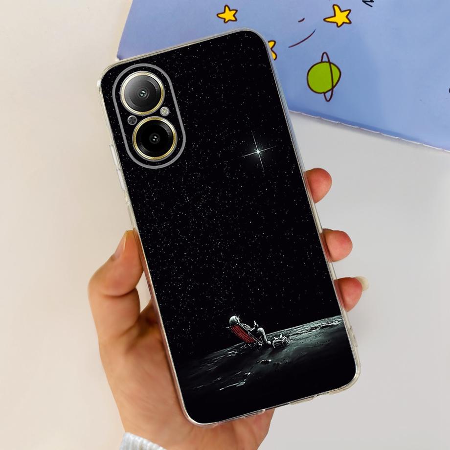 Weiche TPU-Stoßstange Hüllen für Realme C67 4G RMX3890 Rückabdeckung Dünnes Klares Silikon Handyhülle Damen Mode Malerei Funda C 67 4G