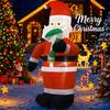 3.94FT Inflatable Santa Claus Candy Cane Toy Xmas Yard Decoration Festive Gift LED Lit Christmas Supplies Home Decor Ornament