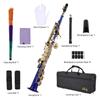 Btuty Brass Straight Soprano Sax Saxophone Bb B Flat Woodwind Instrument for Student Beginner