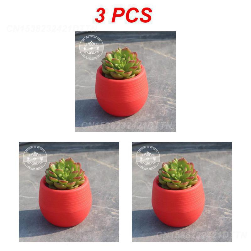 1/2/3PCS Plastic Flowerpot Small Green Plant Flowerpot Plant Desktop Potted Solid Color Mud Holder 2025 Succulent Plant Pot