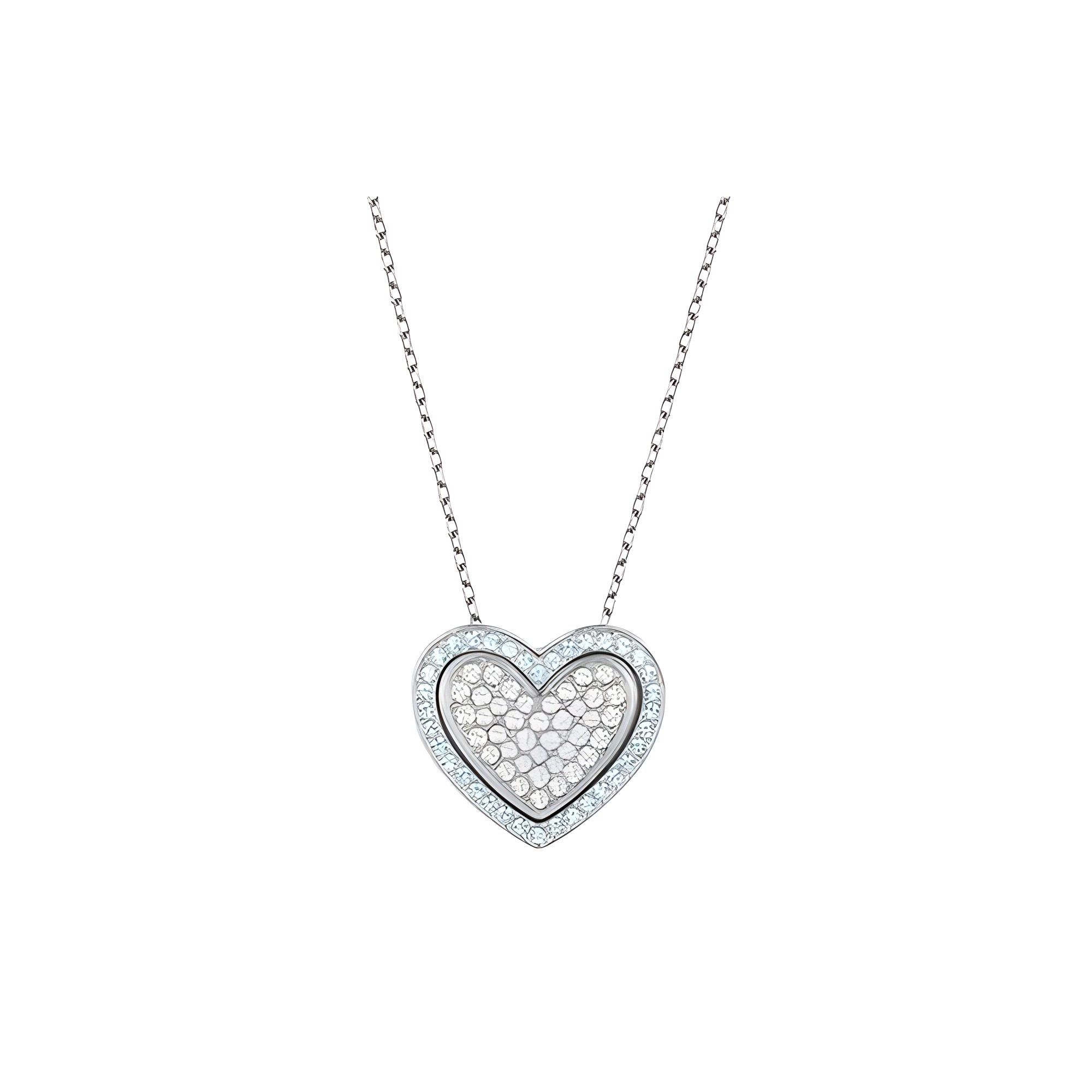 Swarovski Cupid Two-Tone Heart Crystal Necklace Women necklace 5118810 White,F