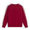 Li-Ning Sports Lifestyle Series Round Neck Loose Retro Color Block Letter Stripe Versatile Sweatshirt Unisex Sweatshirt Deep-Burgundy AWDVF87-6