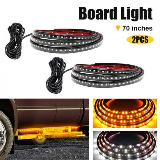 2X 70  Running Board LED Light Strip Side Step Door Lamp Sequential Turn Signal